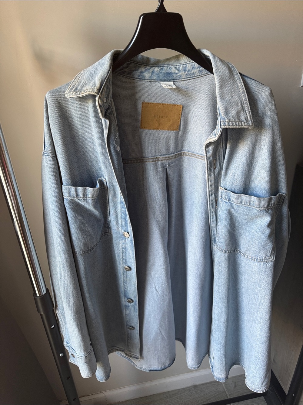 H&M Light Blue Relaxed Denim Shirt Jacket - Picture 1 of 10